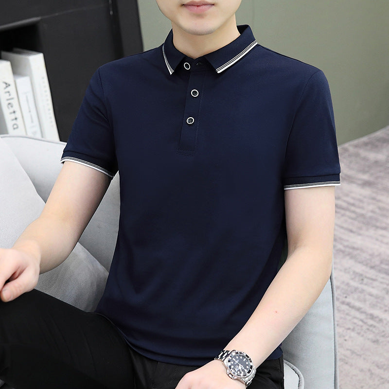Men's Short-Sleeved T-Shirt 2025 New Summer Lapel Men's Tops Casual Polo Shirts Men's Clothing Export Wholesale