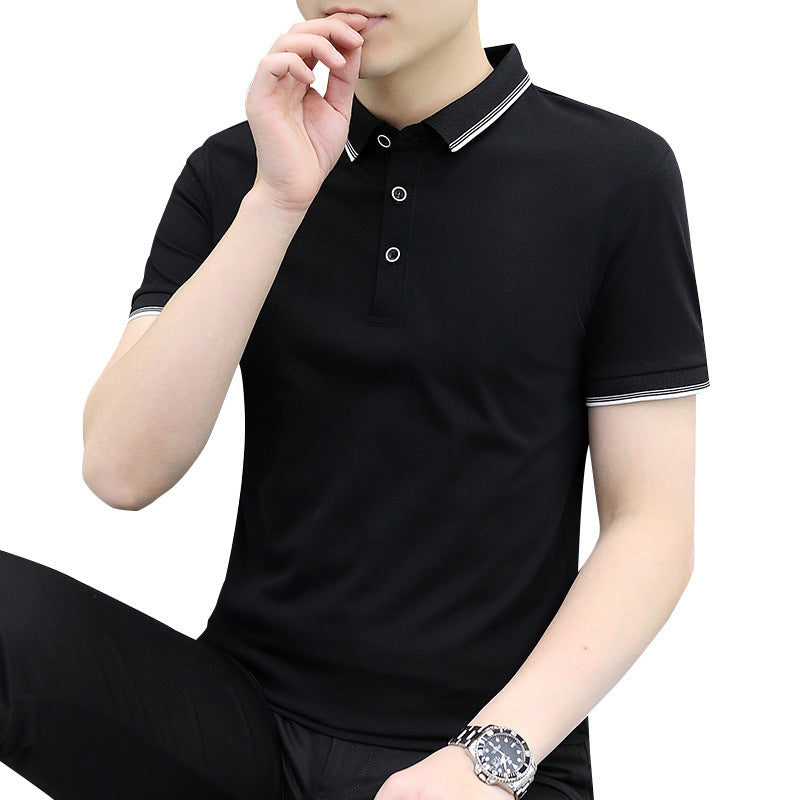 Men's Short-Sleeved T-Shirt 2025 New Summer Lapel Men's Tops Casual Polo Shirts Men's Clothing Export Wholesale