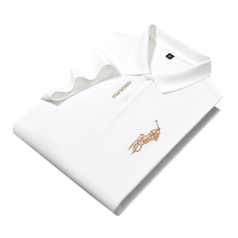 High quality solid color imitation cotton wholesale printed T-shirt embroidery pattern short sleeve men's summer new