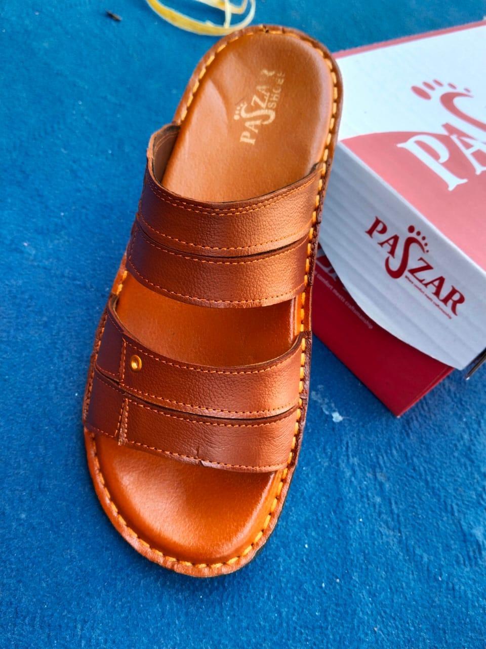 Men's Casual Leather Sandals - 1 Pcs Mustard