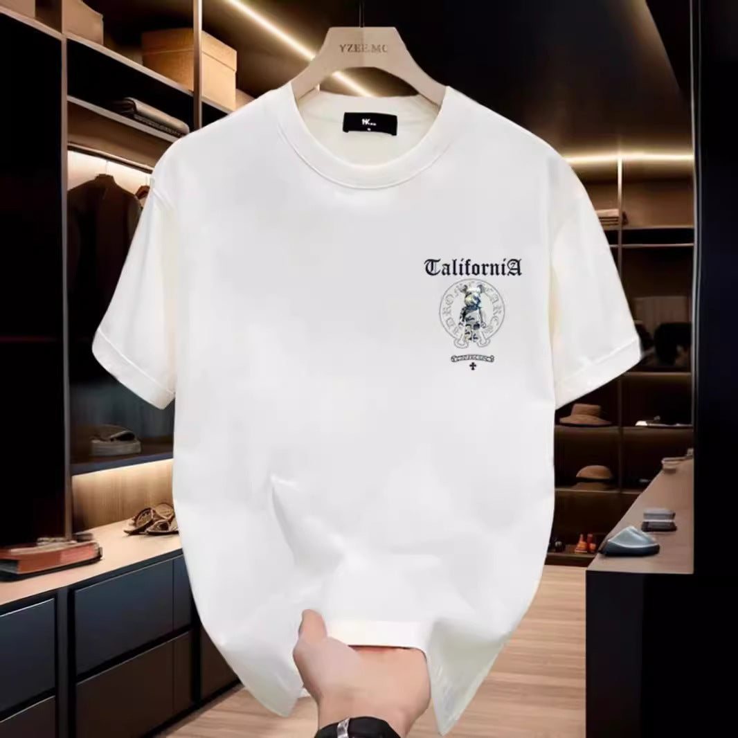 European T-shirt men's 2026 summer new ins fashion brand street round neck top for lovers