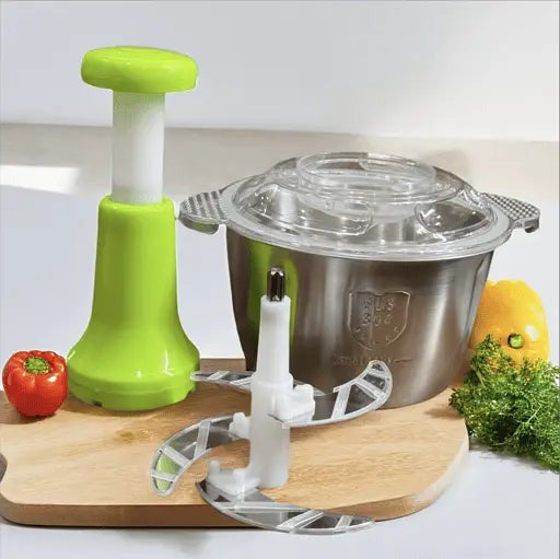 Assorted Stainless Steel Manual Food Chopper– Multi Purpose Vegetable Fruit